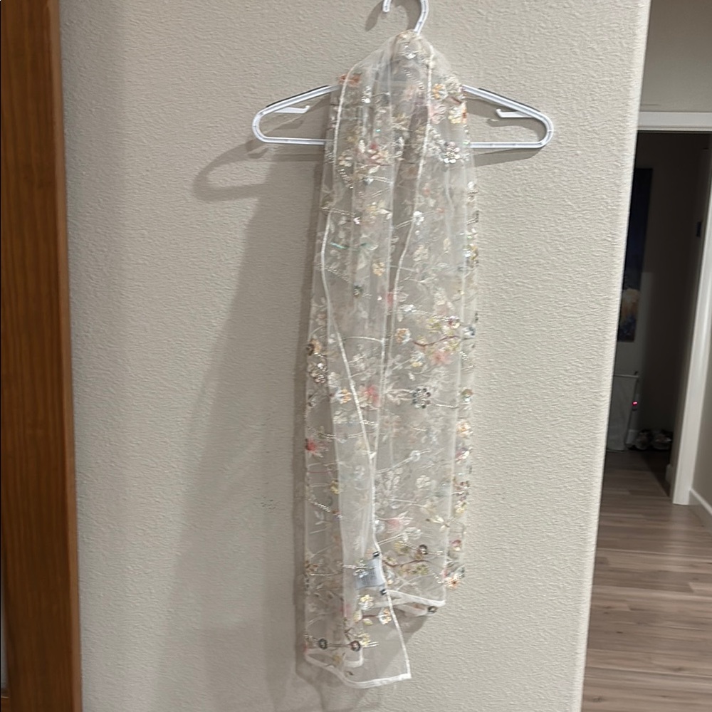 Cezanne Floral Embroidered Sheer Scarf